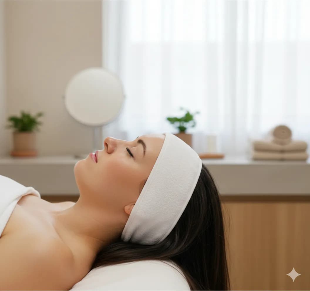 Лента махровая для волос Beautyfor на липучке, белая