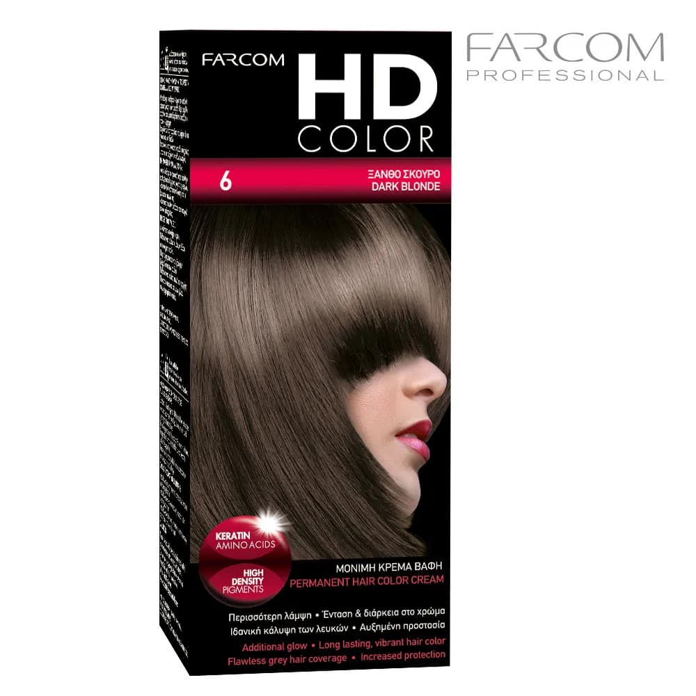 FARCOM HD COLOR 6 темно- русый крем-краска 60 мл