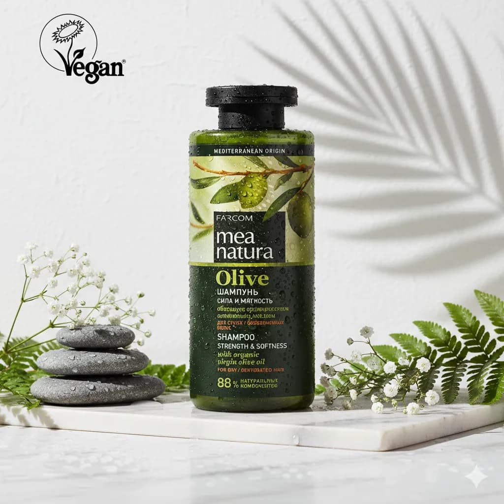Шампунь MEA NATURA Olive, для сухих волос, 300 мл, Farcom