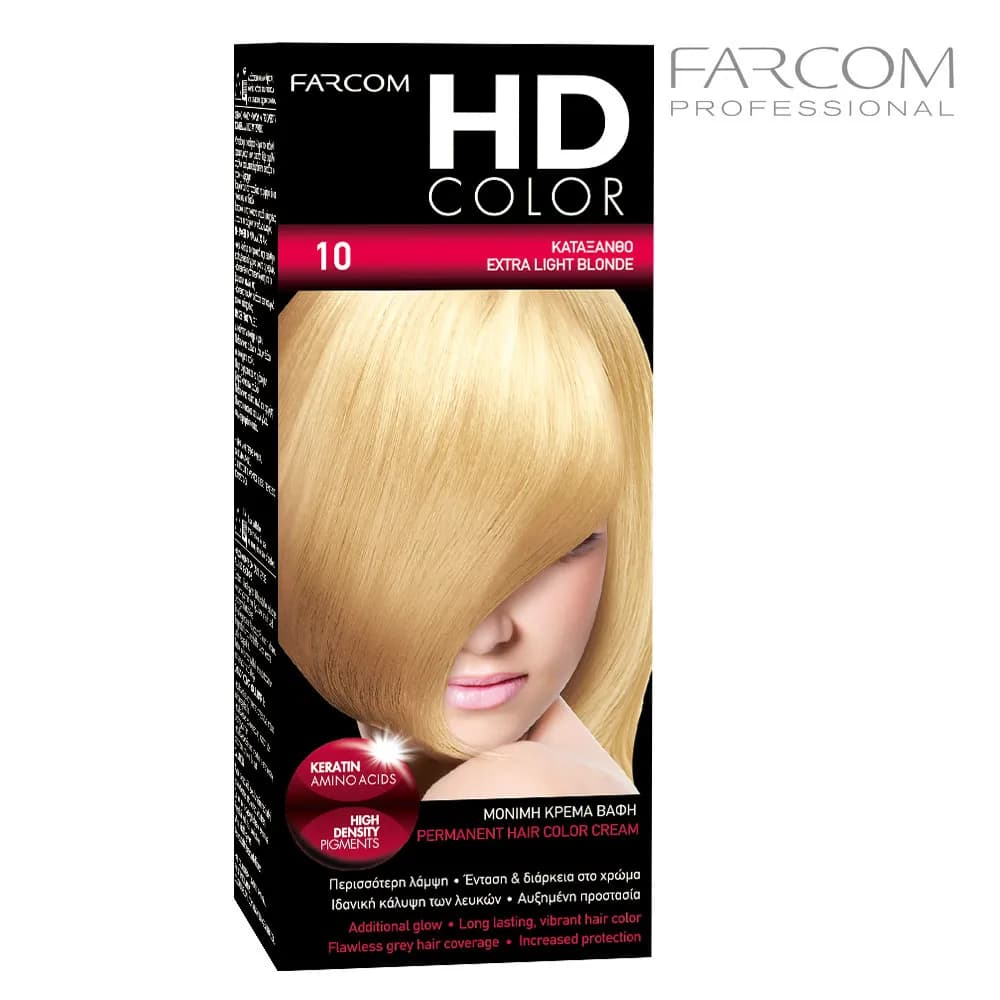 FARCOM HD COLOR 10 светлый блондин крем-краска 60 мл
