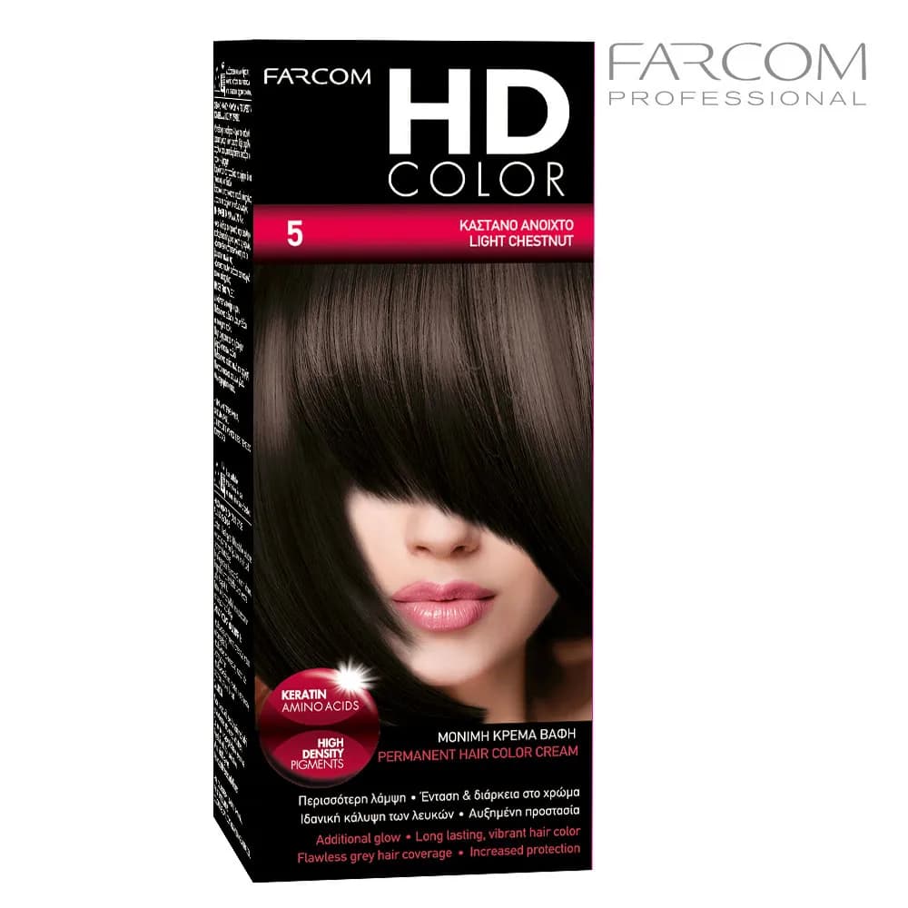 FARCOM HD COLOR 5 светло- каштановый крем-краска 60 мл