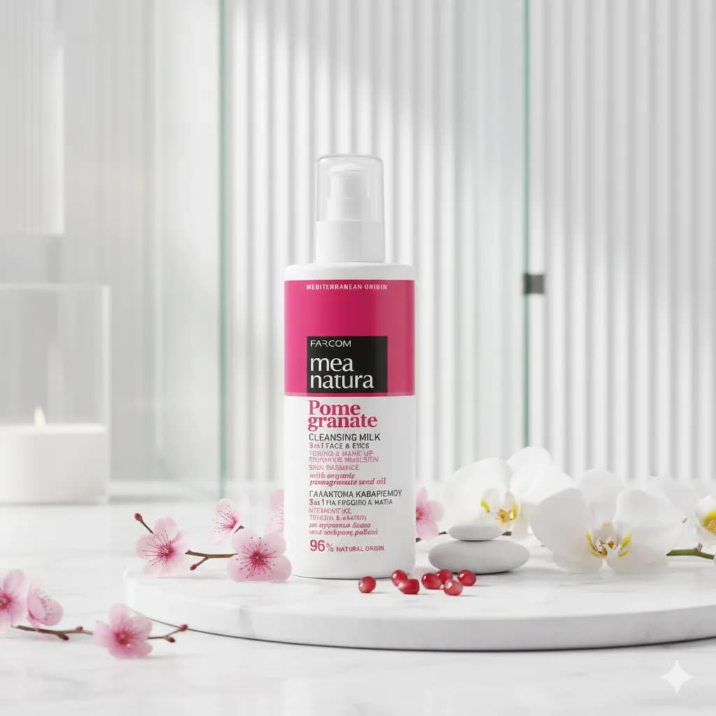 Очищающее молочко 3 в 1, MEA NATURA POMEGRANATE, 250 мл. Farcom