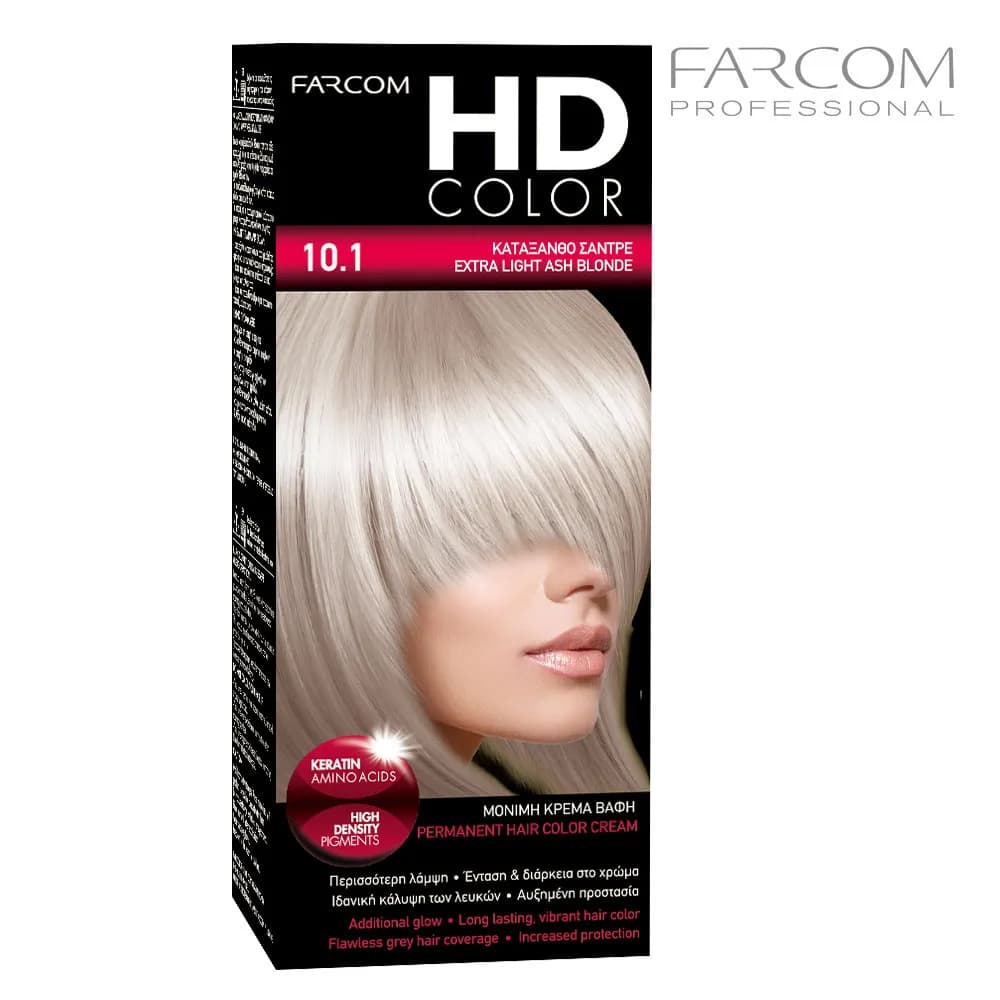 FARCOM HE COLOR 10.1. Экстра светлый блондин пепельный крем-краска 60 мл